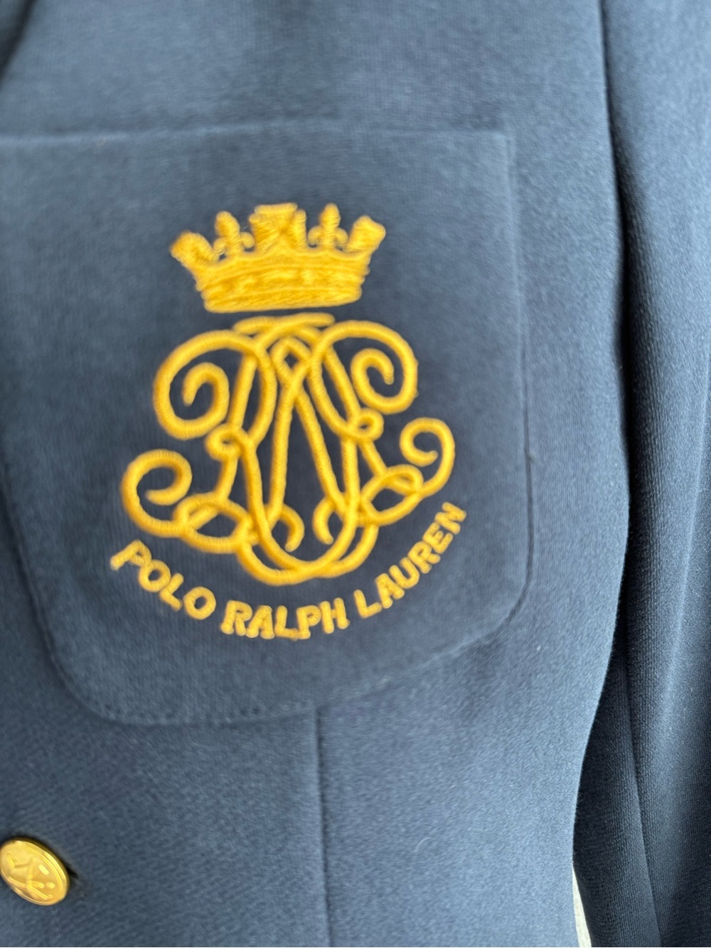 Ralph Lauren Womens Bullion Jacquard Blazer Size 2 Avitar Navy Blue Preppy Busin - Picture 5 of 14